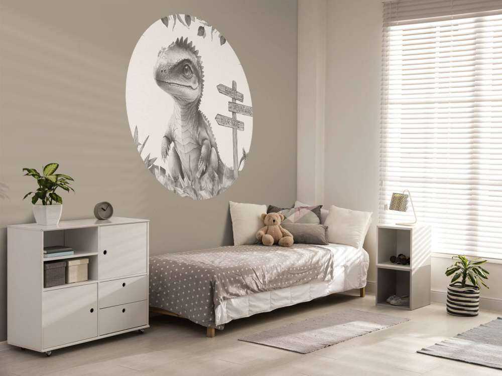 Baby spinosaurus in the beige jungle