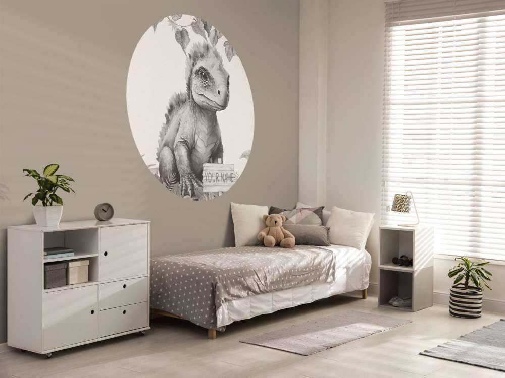 Baby ankylosaurus in the beige jungle