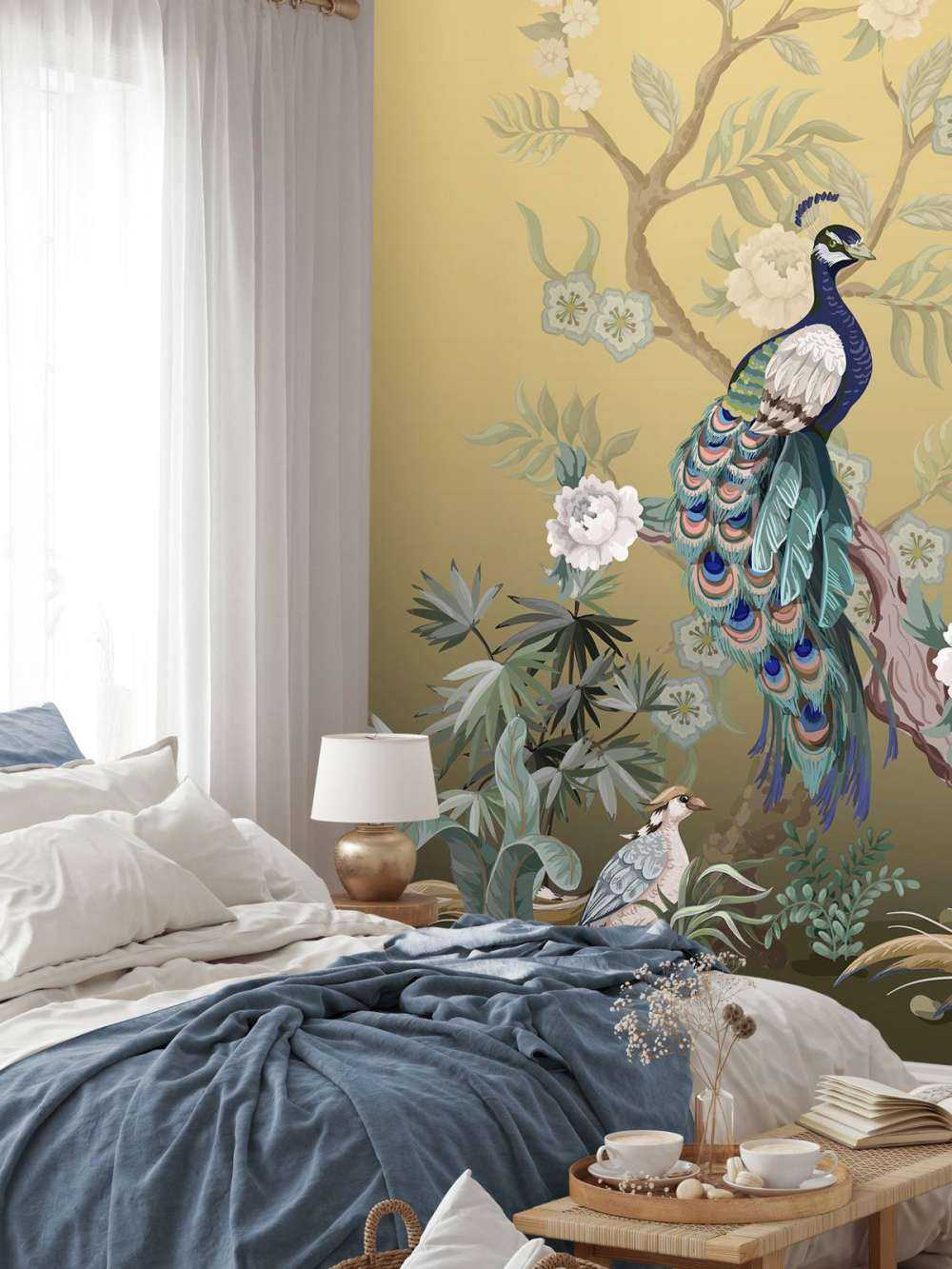 Peacocks and Peonies - Gold