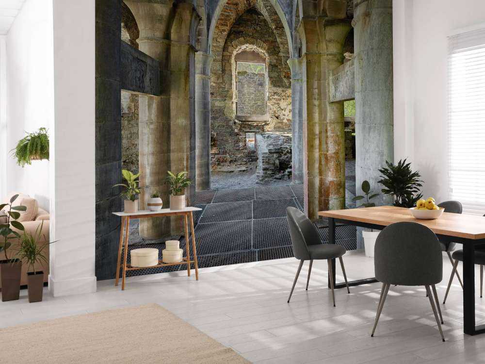 Abandoned building with arches