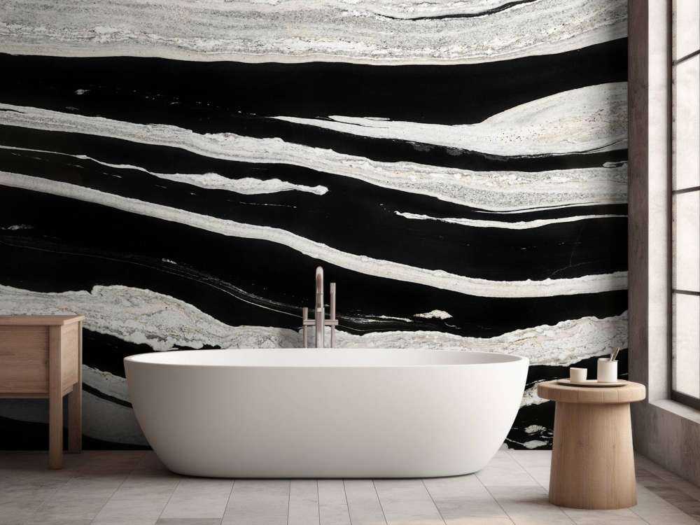 Black marble with white veins