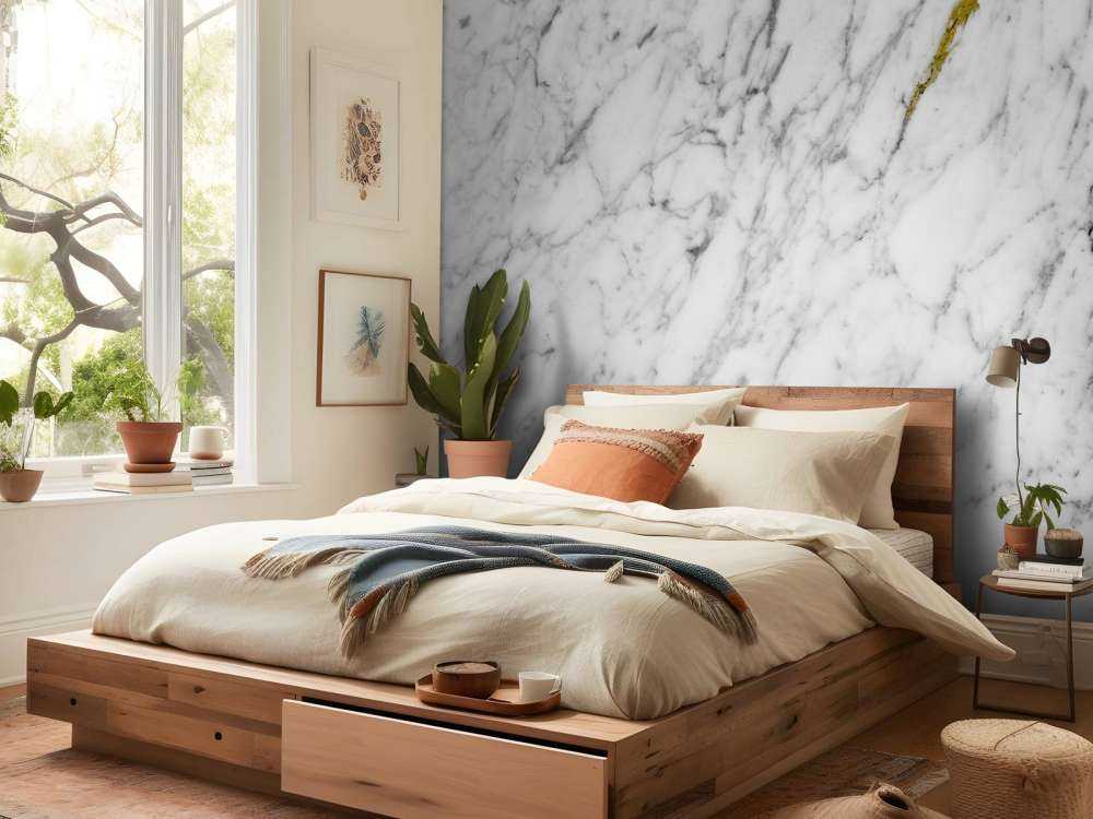 Marble with white and black