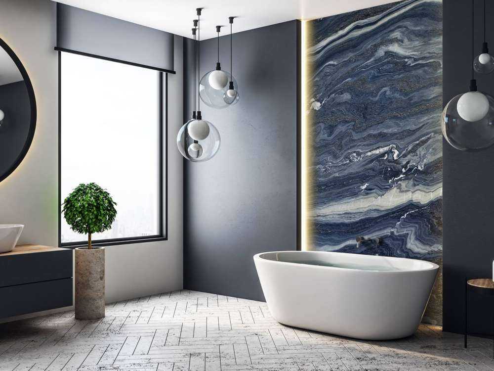 Blue and white marble