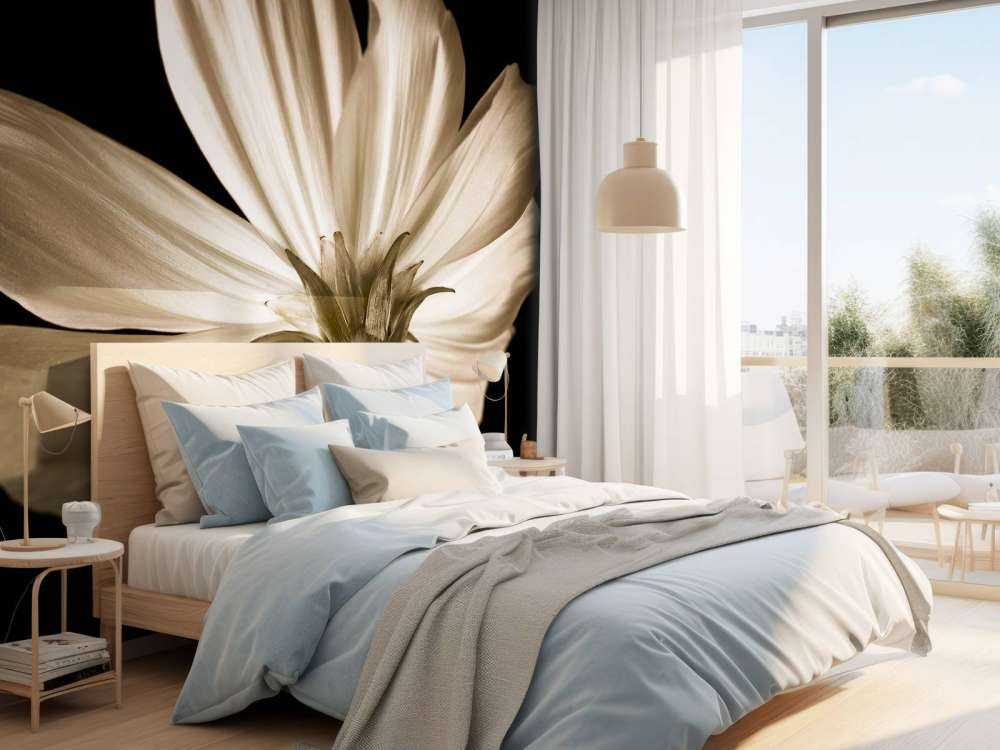 Cosmos flower from below