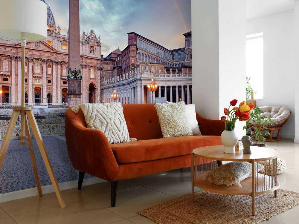 St Peter's Square with rainbow