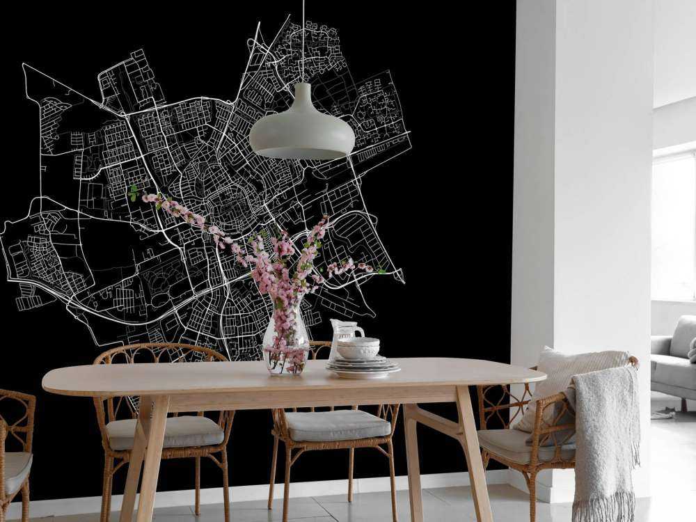 Map of Groningen, black