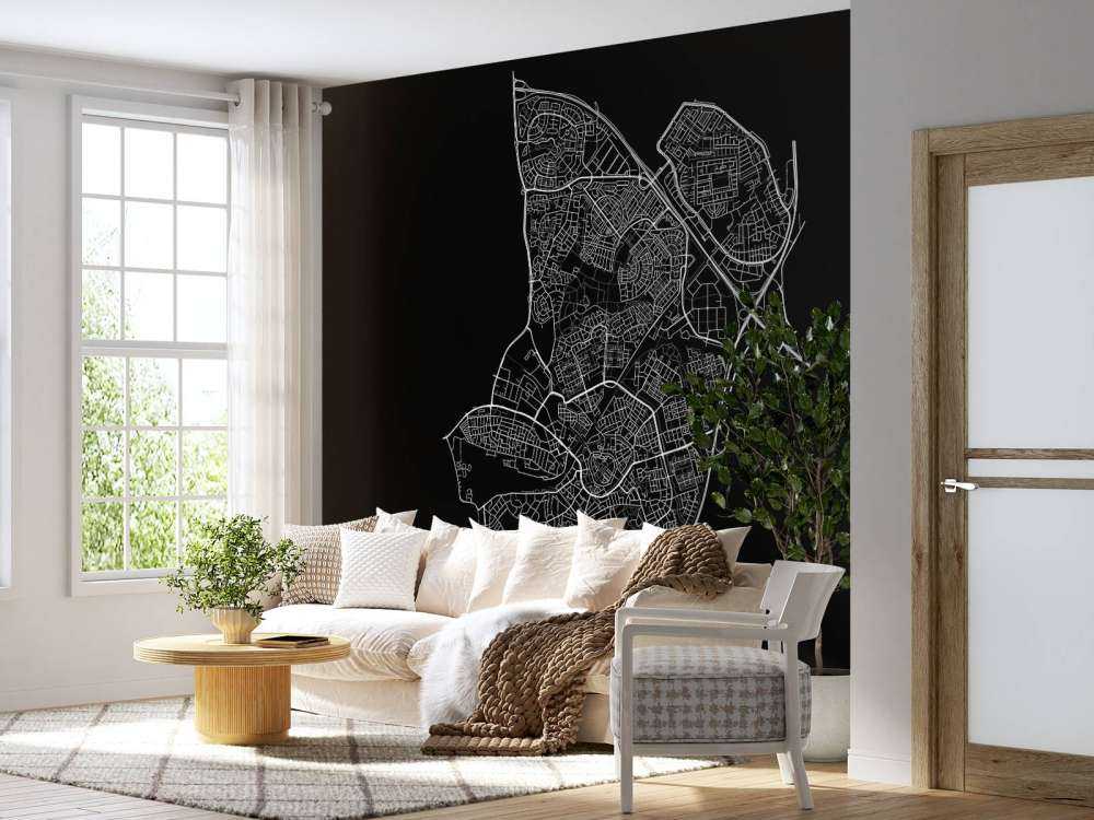 Map of Amersfoort, black