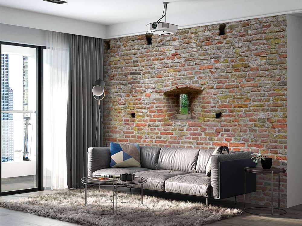 City wall with view through