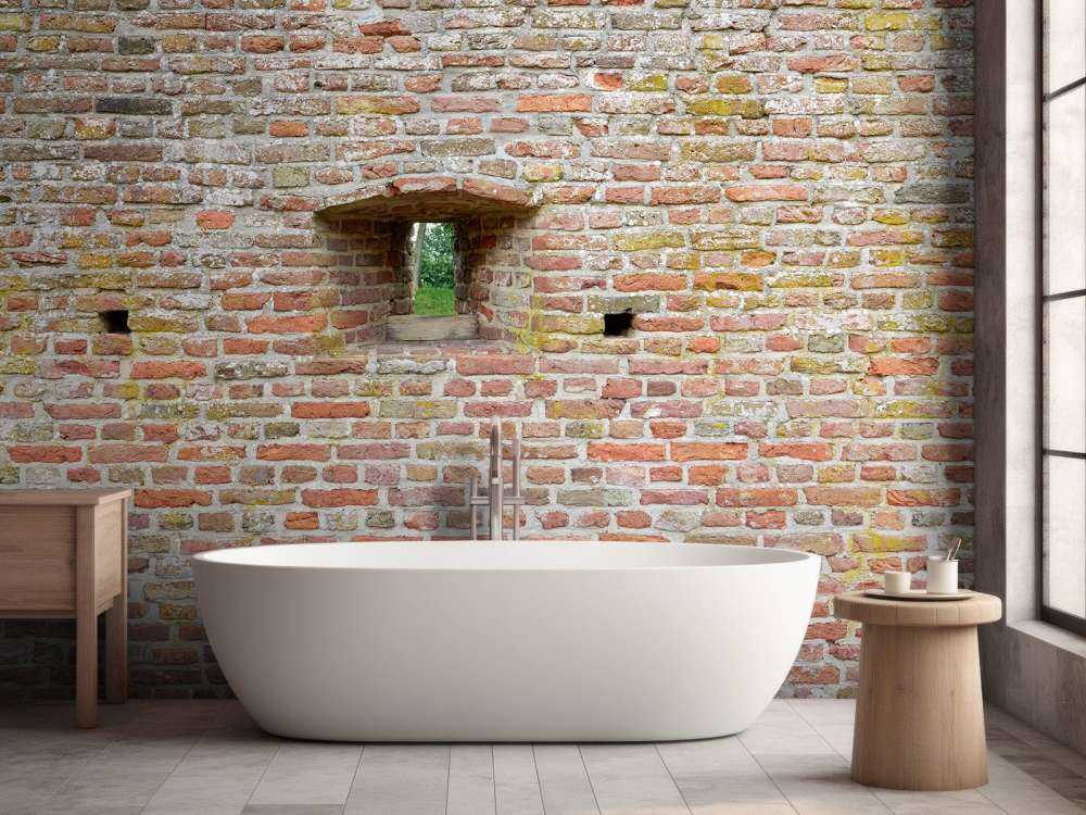 City wall with view through