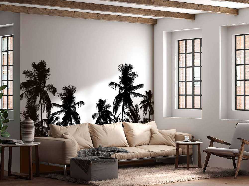 Silhouette palm trees