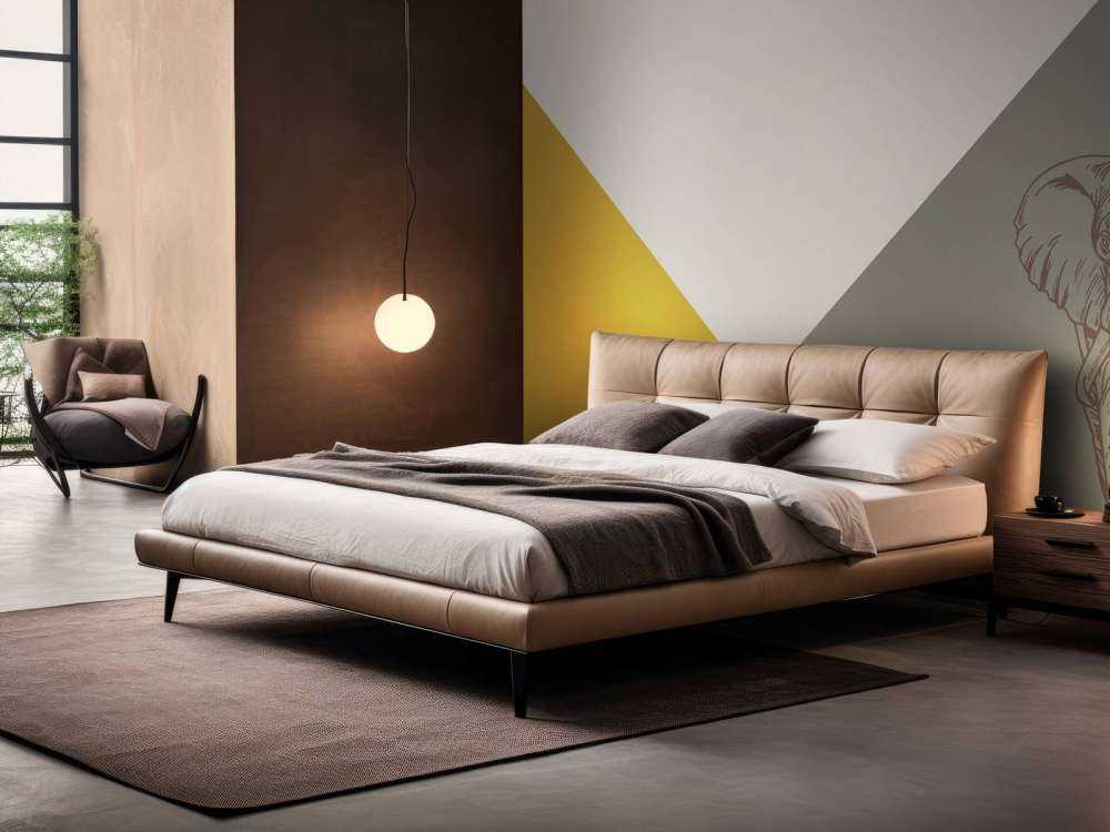 Triangles in ochre yellow and green with elephant