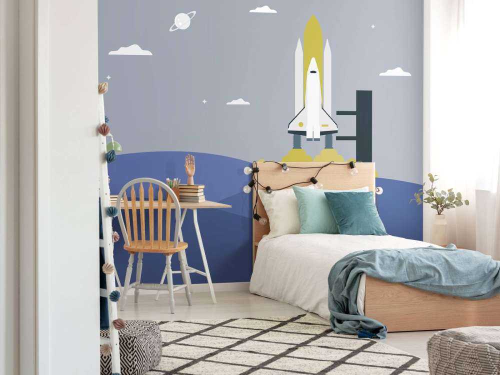 Rocket launch between the hills