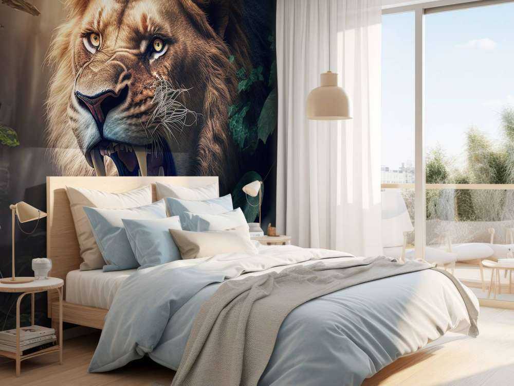 Lion in the jungle