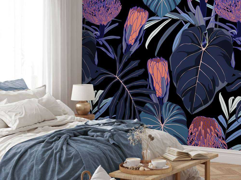 Pattern with tropical plants