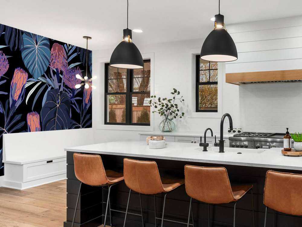 Pattern with tropical plants