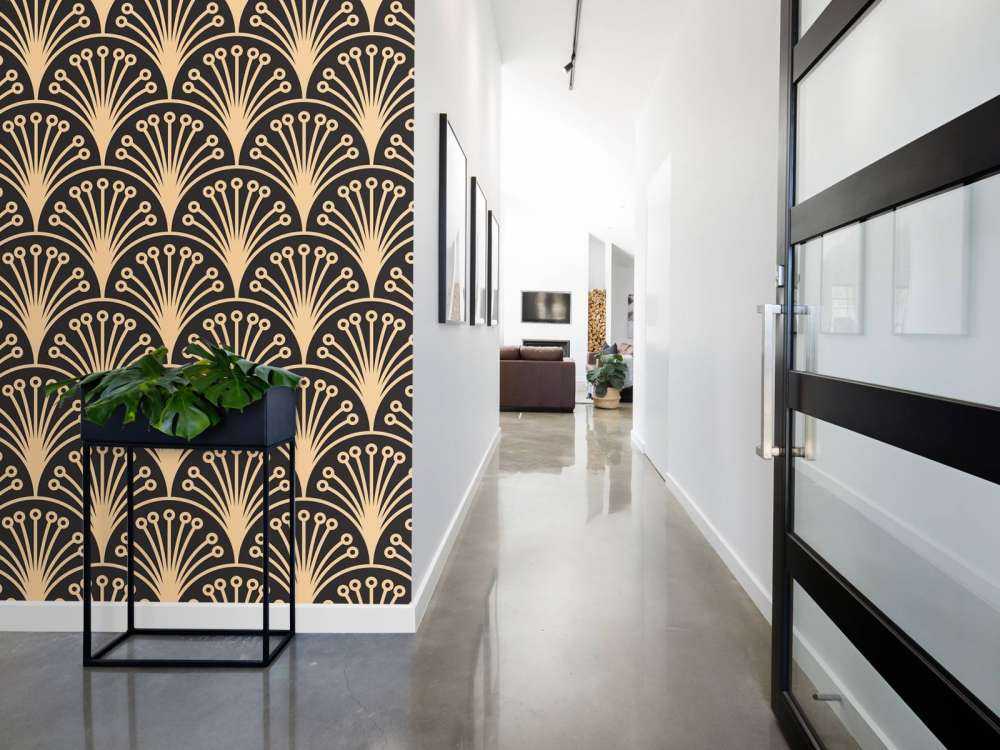 Gold art deco flowers