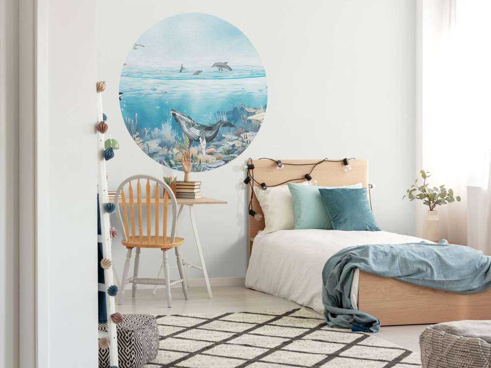 Ocean Landscape with Animals in Color