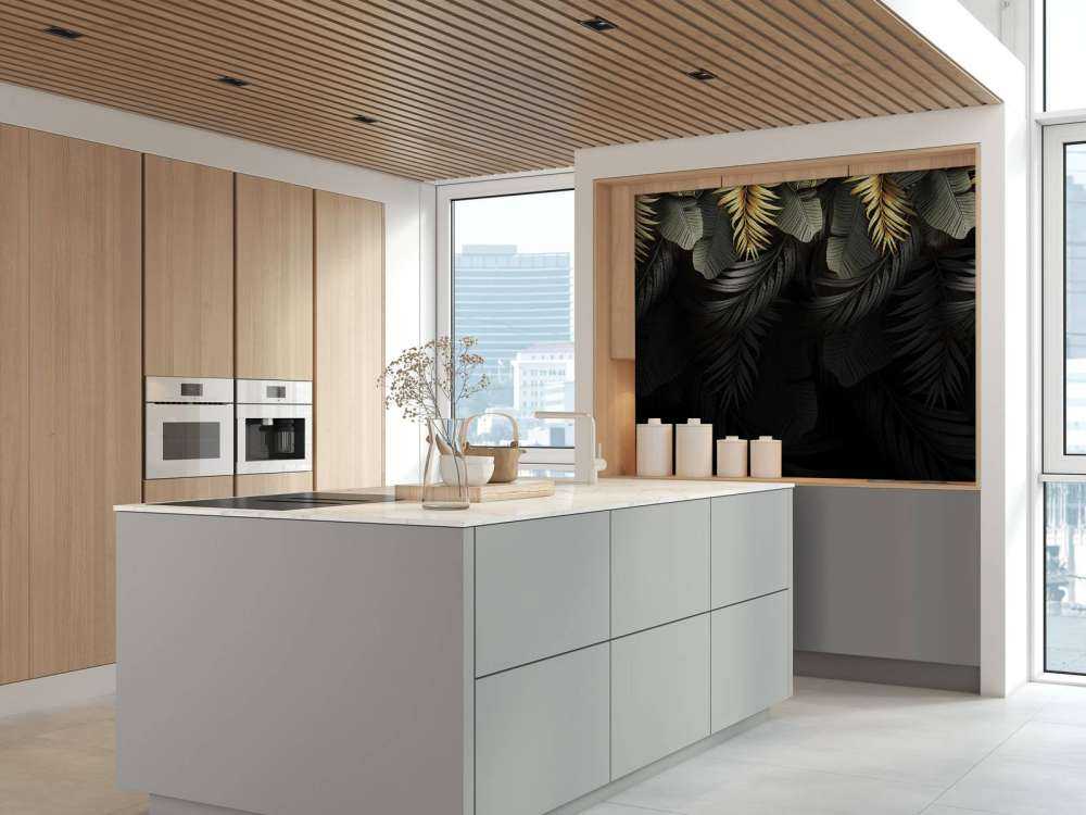 Leaves on dark background