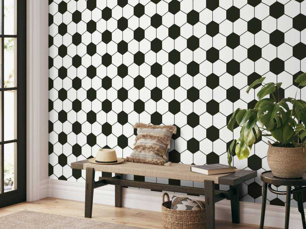 Black and white geometric polygons