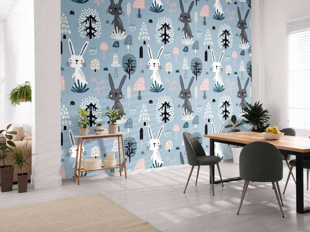 Blue rabbit pattern
