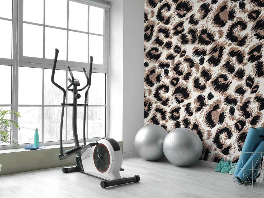 Beige coloured panther coat