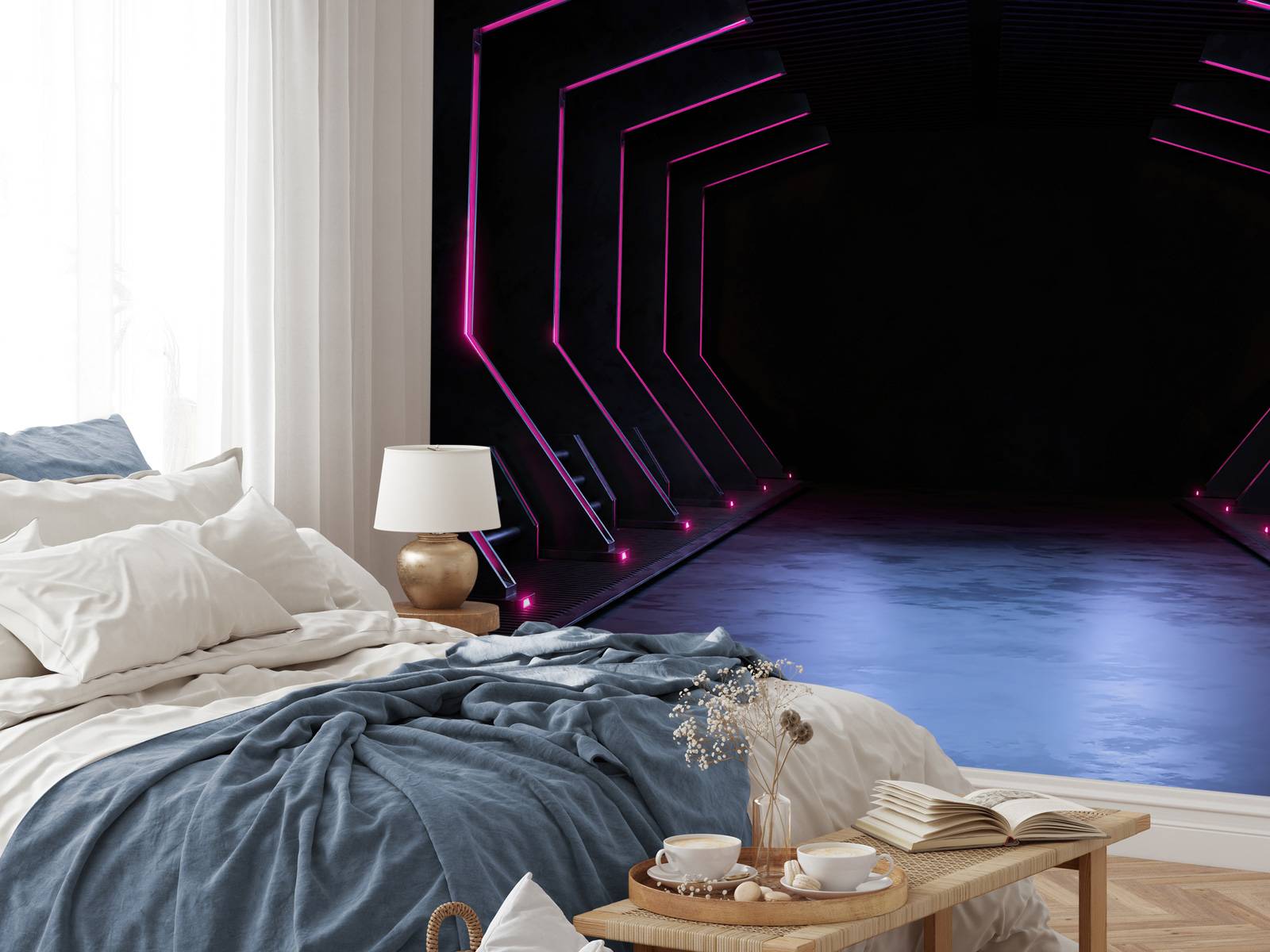 Luminous 3D hallway