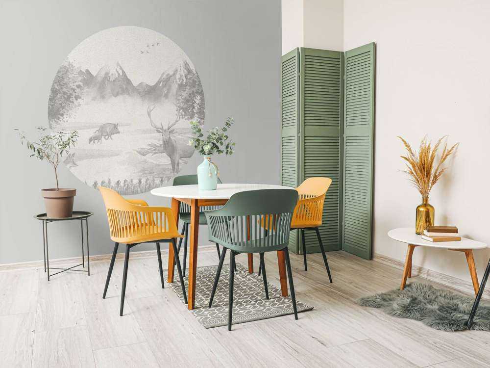 Forest animals in shades of grey