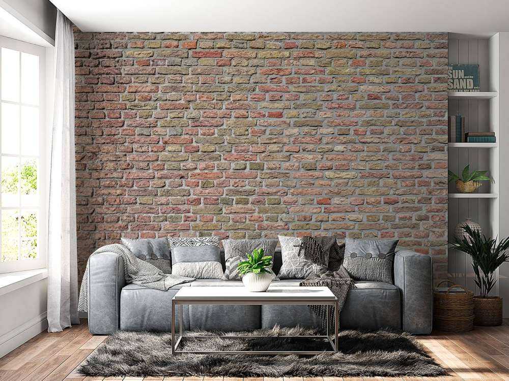 Brick wall with restored joints