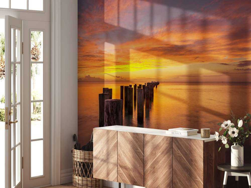 Breakwaters at sunrise