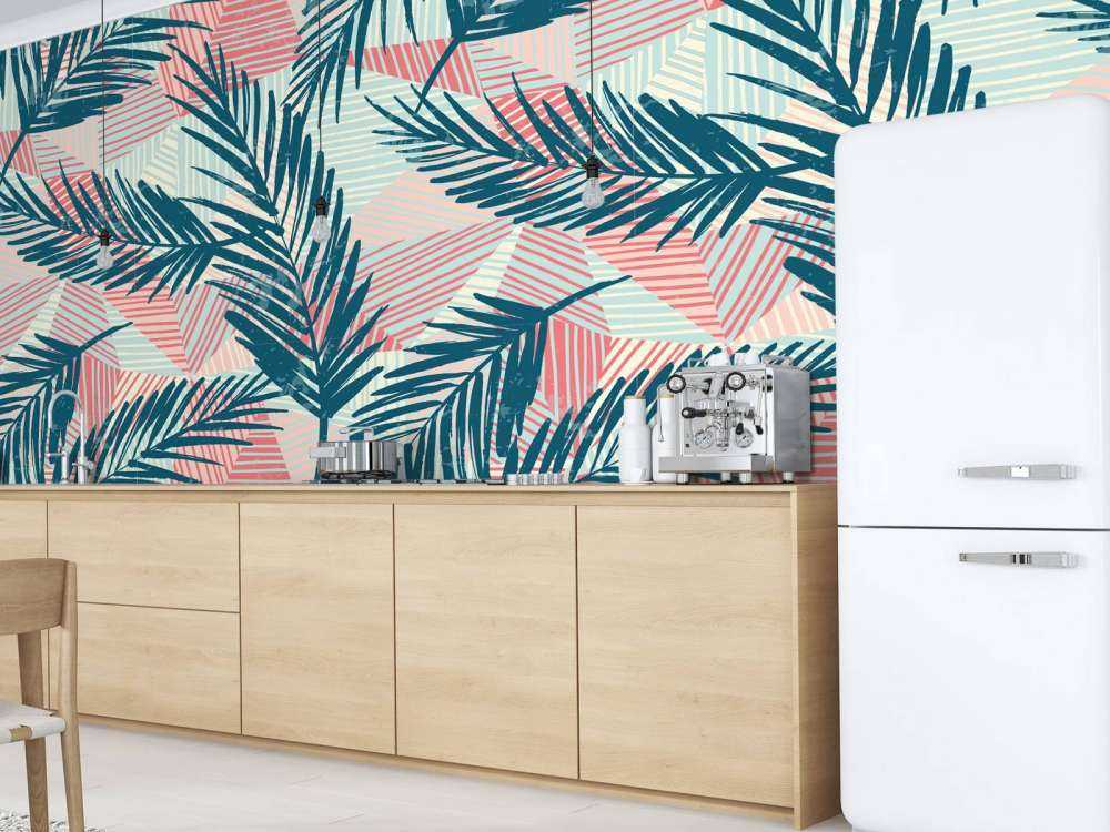 Abstract palm leaves