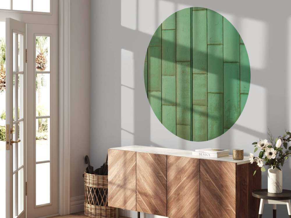 Green plates of copper