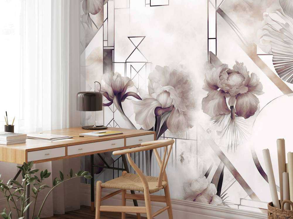 Watercolor Geometry Brown