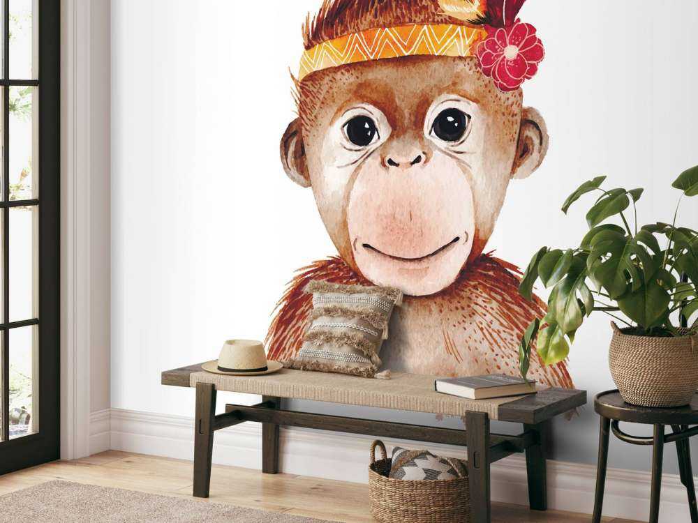 Monkey of watercolour