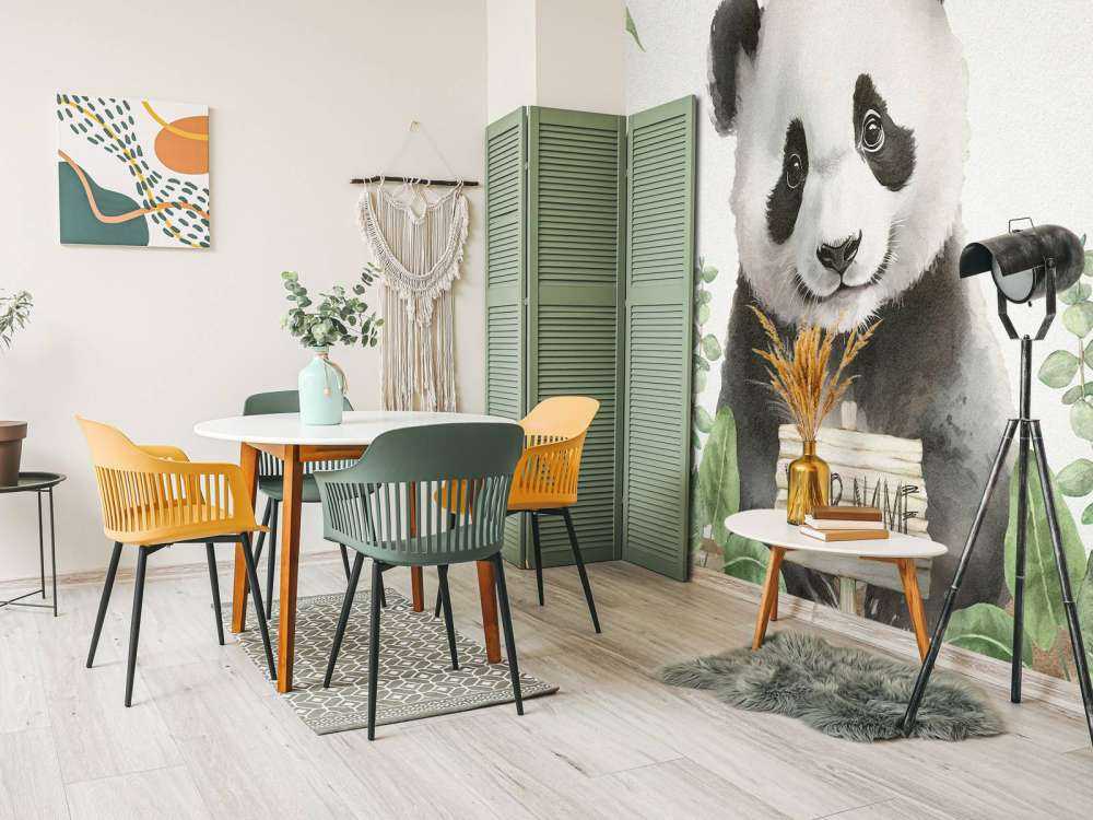 Baby panda in the jungle