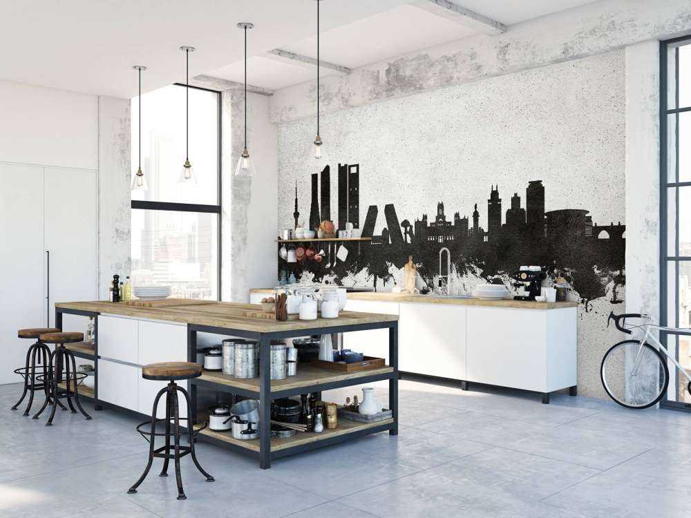 Watercolor skyline, Madrid