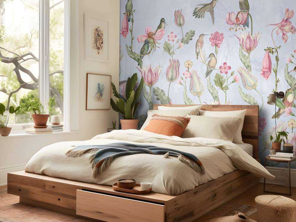 Spring Hummingbird Symphony - Pastel Blue Serenade