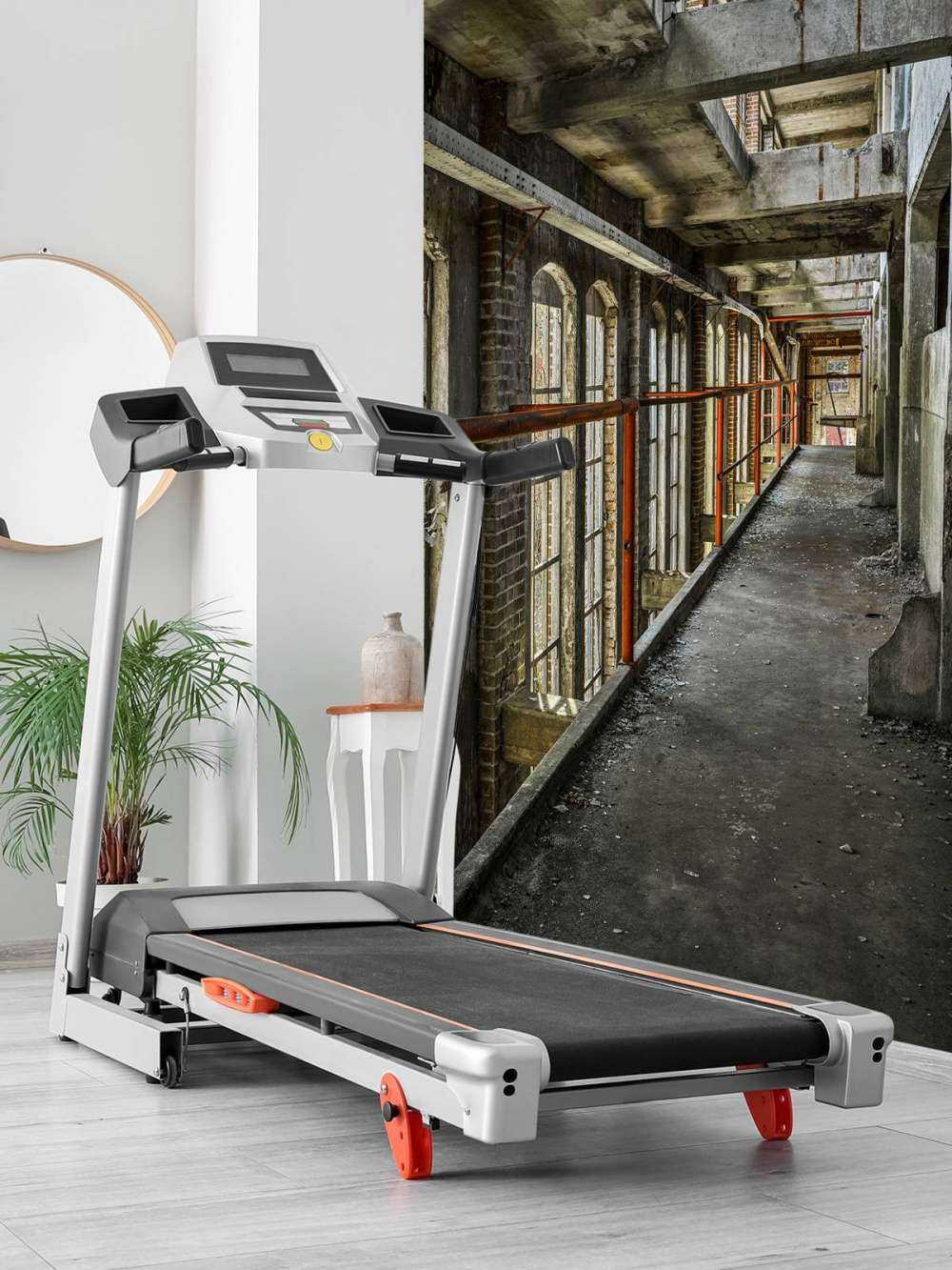 Footbridge in abandoned building