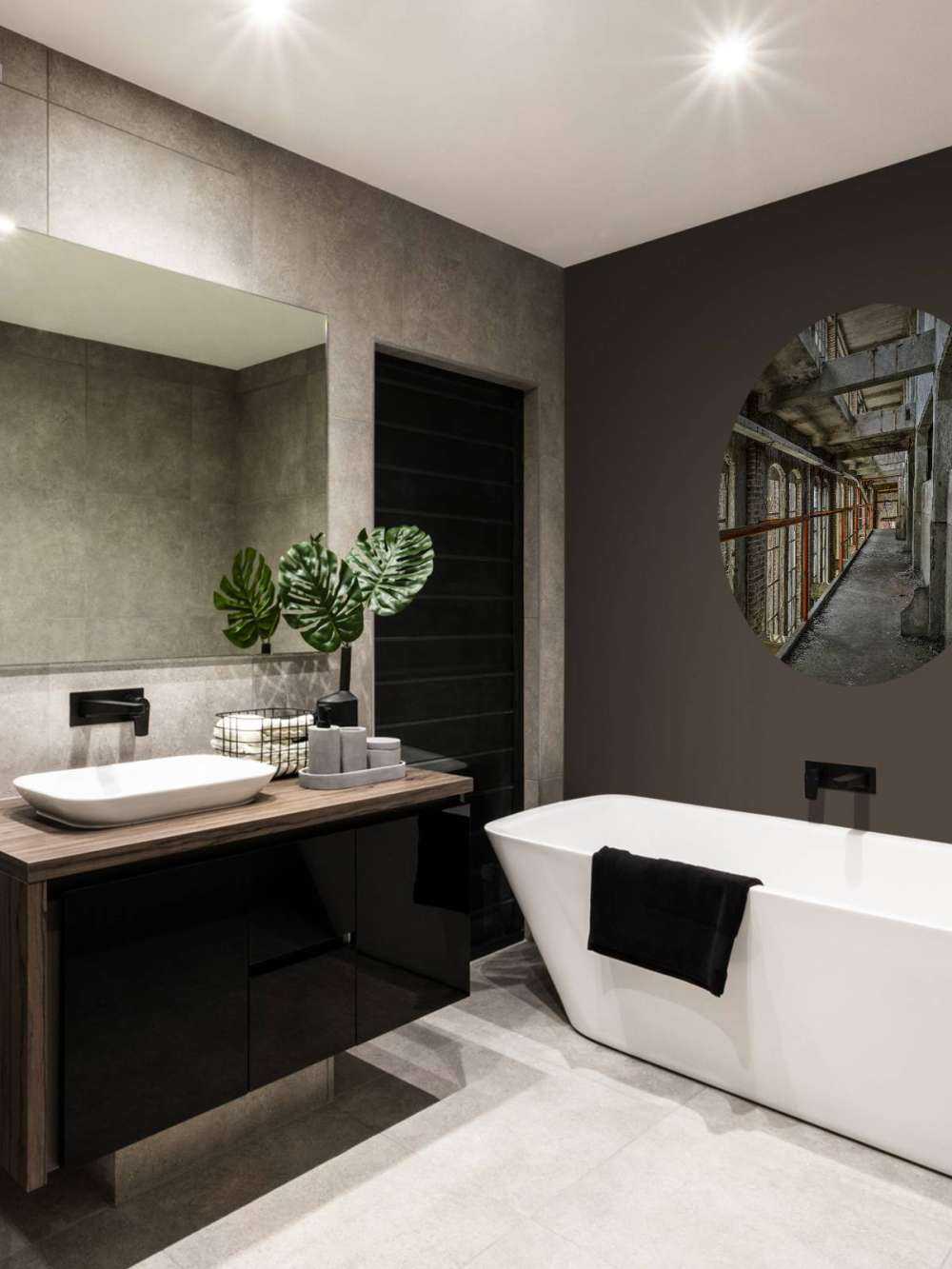 Footbridge in abandoned building