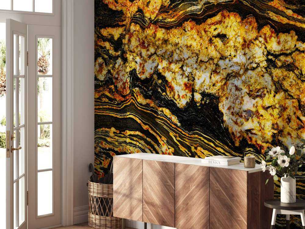 Black gold coloured marble