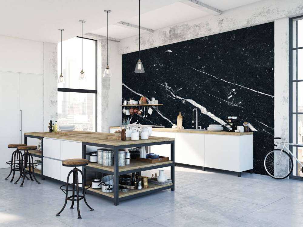 Dark marble with white veins