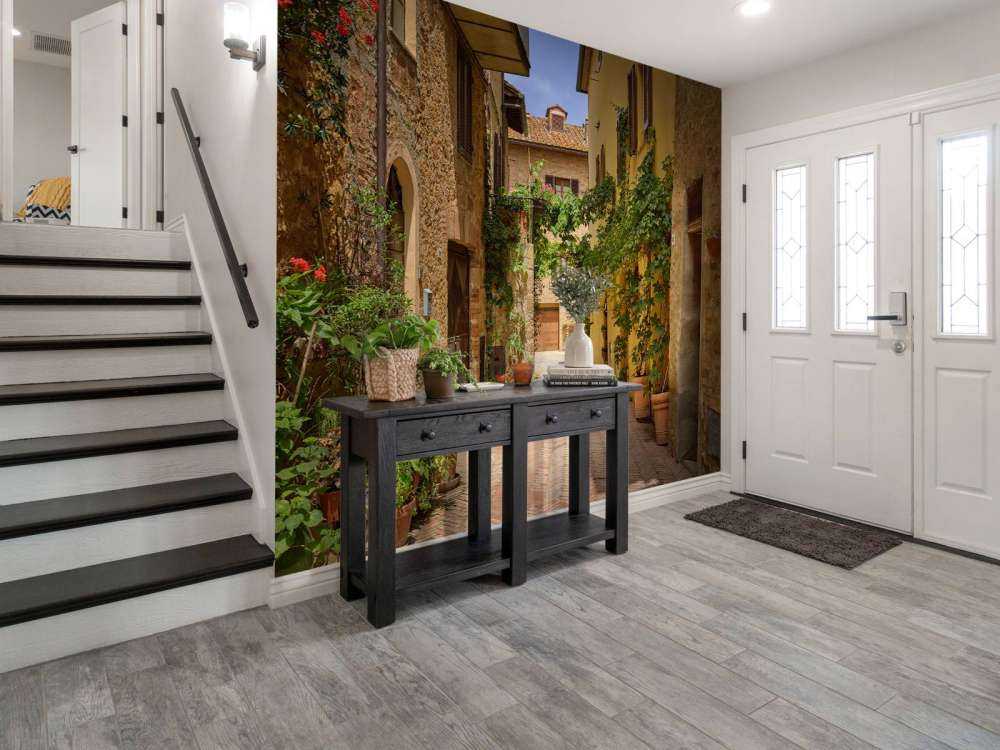 Italian street with plants