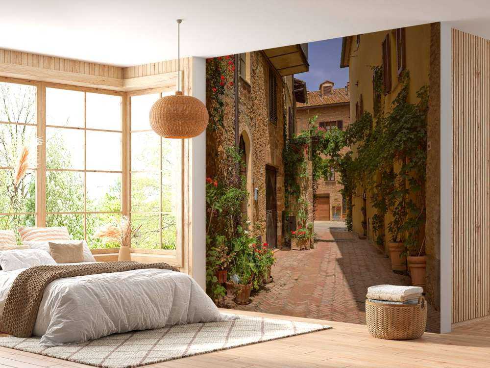 Italian street with plants