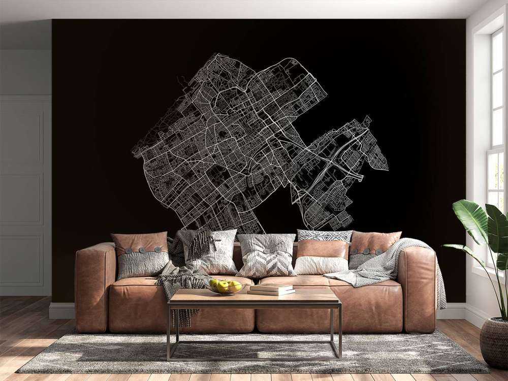 Map of The Hague, black