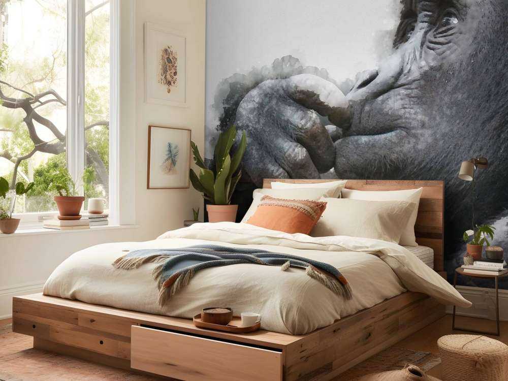 Watercolor chimpanzee