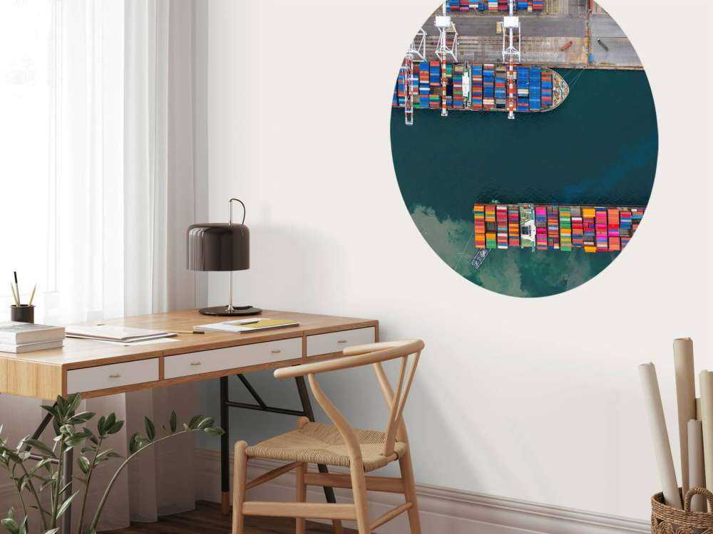 Top view container ships