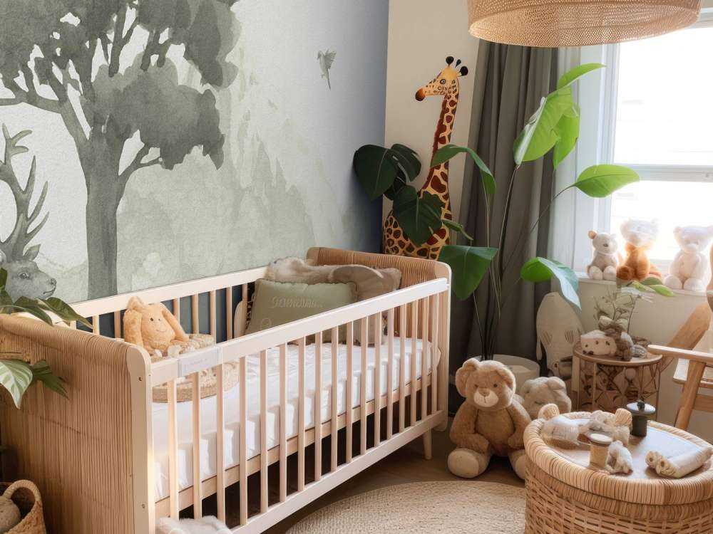 Forest animals in green