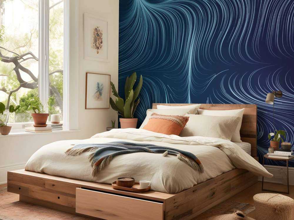 Blue illuminated lines