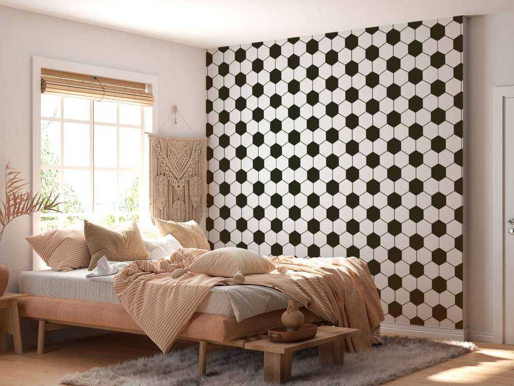 Black and white geometric polygons