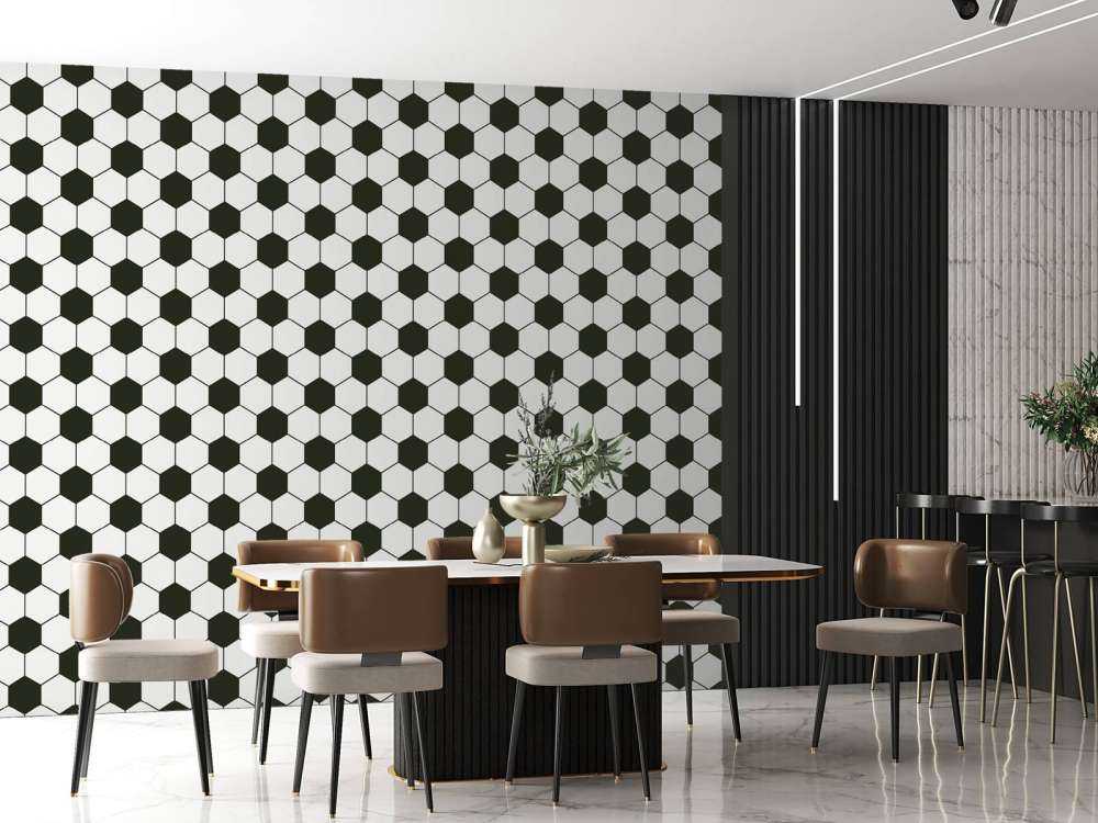 Black and white geometric polygons