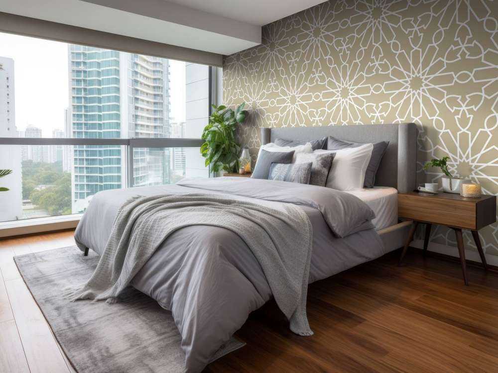 Geometric flowers, gold